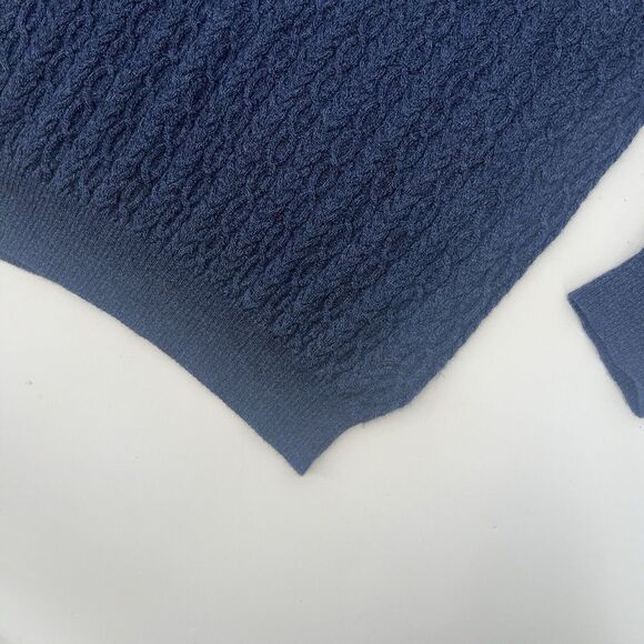 Men's Navy Blue 100% Merino Wool Knot Sweater 2XL KINGSSPORT - Picture 3 of 8